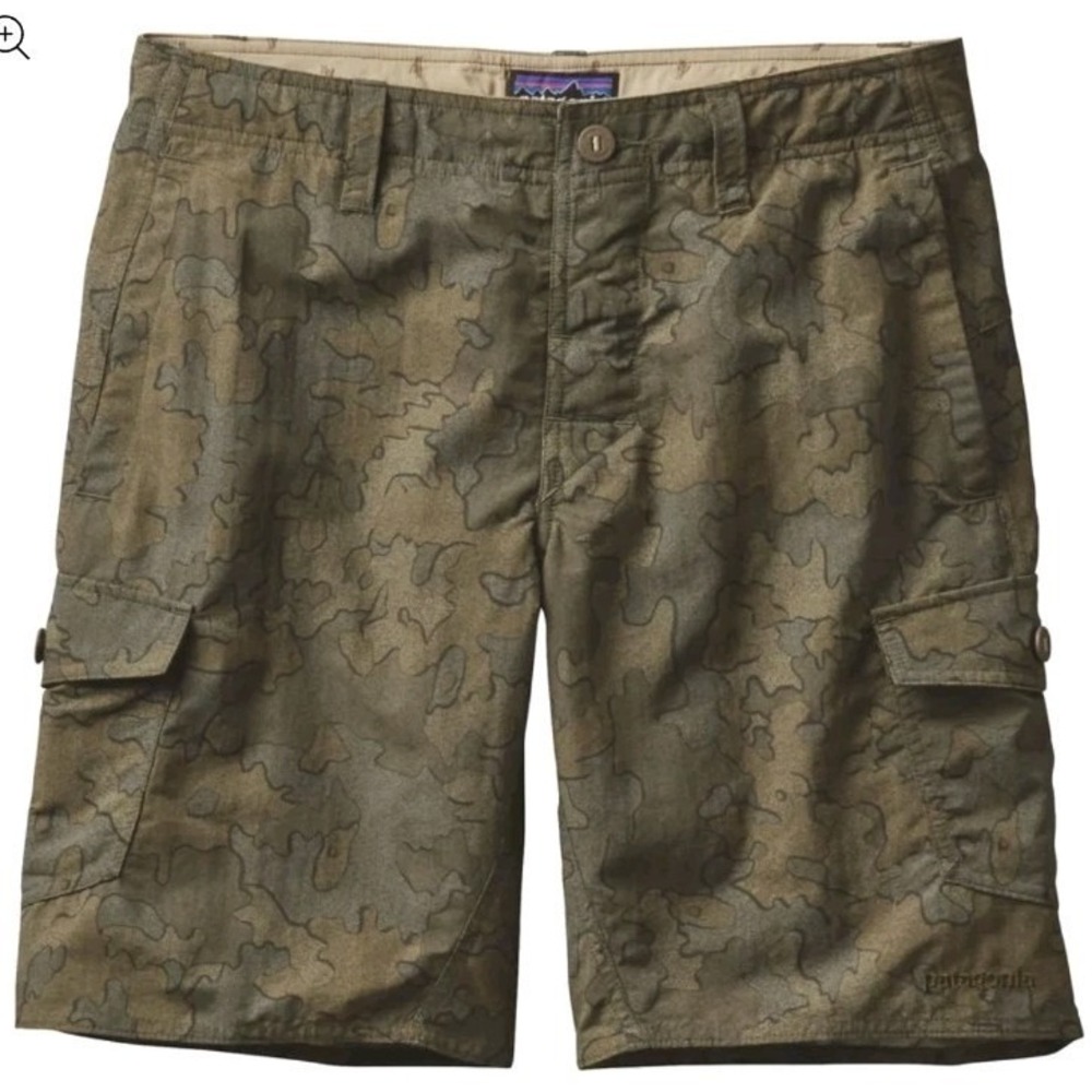 Patagonia Wavefarer Cargo Shorts 20" Camo Swim Boardshorts Beach‎ Pockets Men 36